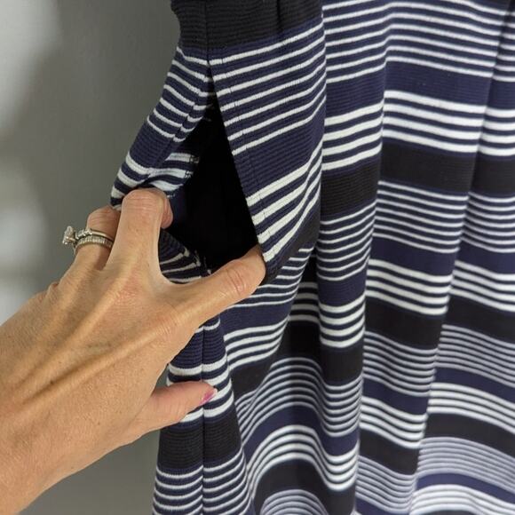Madewell Womens Gallerist Stripemix Blue Black Sheath Dress size S - Picture 4 of 6